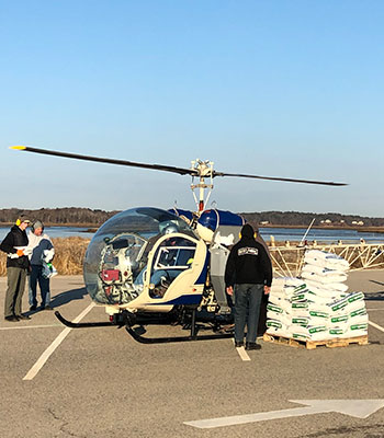 The helicopter holds 500lbs of POLYON